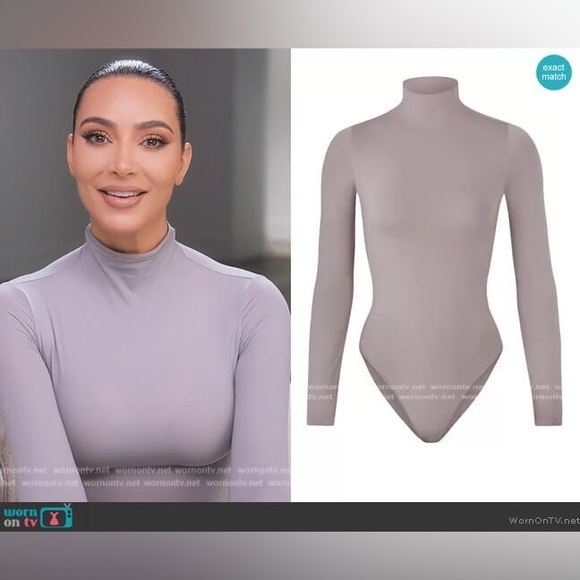 SKIMS Tops Skims Essential Mock Neck Long Sleeve Bodysuitlimited